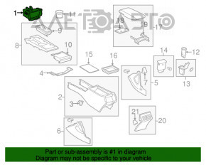 Cutie de depozitare pe panoul frontal al Toyota Camry v40