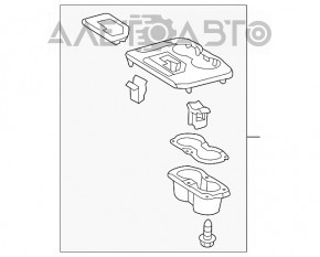 Capacul consolei centrale cu suporturi pentru pahare Toyota Camry v50 12-14 SUA, lemn gri.