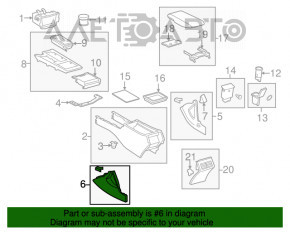 Capacul lateral al consolei centrale stânga pentru Toyota Camry v40 gri