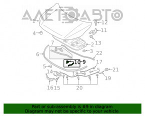 Garnitura capotei stâng Mitsubishi Eclipse Cross 18-