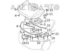 Garnitura capotei stâng Mitsubishi Eclipse Cross 18-