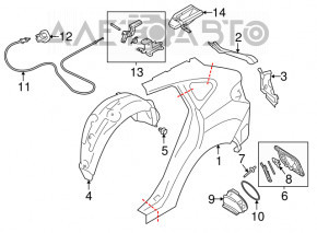 Bara de protecție spate dreapta pentru Subaru XV Crosstrek 13-17