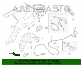 Bara de noroi spate stânga pentru Subaru Outback 15-19 pe aripa interioară