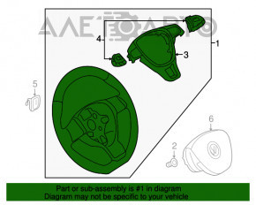 Руль голый VW Jetta 15-18 USA резина черн