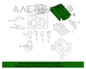 Corpul blocului de siguranțe sub capotă VW Passat b7 12-15 SUA cu capac