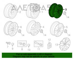 Roată de 16 inch pentru VW Jetta 11-18 USA pentru vopsire