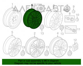 Roată de 17 inch pentru VW Jetta 11-18 USA, tip 1, cu bordură