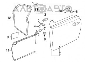 Дверь голая передняя правая VW Beetle 12-19 графит LD7X