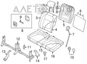 Rândul din spate al scaunelor, al doilea rând VW Beetle 12-19, piele combinată, partea de jos, pentru curățare chimică