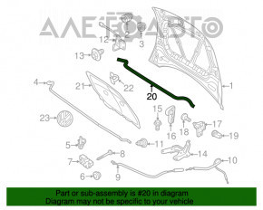 Garnitura de etanșare a grilei ștergătoarelor VW Beetle 12-19