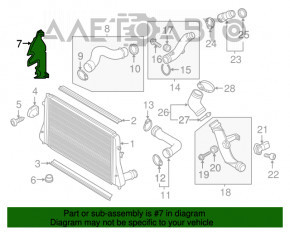 Deflectorul radiatorului stânga VW Jetta 15-18 SUA este rupt