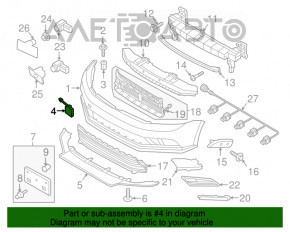 Заглушка буксир крюка переднего бампера VW Jetta 15-18 USA