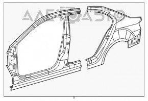 Bara metalică a caroseriei cu stâlpul frontal dreapta pentru VW Jetta 11-18 SUA