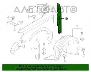 Garnitură aripă ușă - aripă dreapta VW Jetta 11-18 SUA