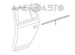 Молдинг дверь-стекло центральный задний левый VW Jetta 11-18 USA хром