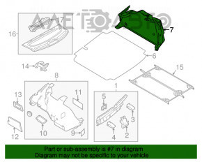 Capacul arcului drept VW Jetta 11-18 SUA negru