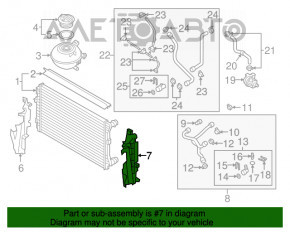 Дефлектор радиатора левый VW Jetta 15-18 USA 1.4T