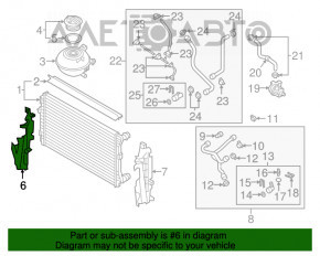 Grila radiatorului dreapta VW Jetta 15-18 SUA 1.4T nou original