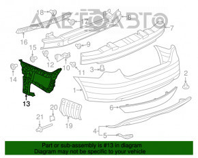 Suportul pentru bara spate stânga VW Jetta 11-14 SUA, nou, original