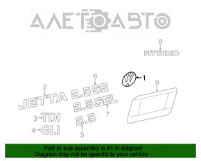 Emblema capacului portbagajului VW Jetta 11-18 SUA