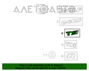 Emblema TSI pentru portiera portbagajului VW Golf 15-