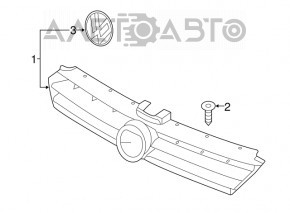 Решетка радиатора grill VW Golf 15-17 новый OEM оригинал