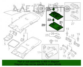 Plafonul de iluminare frontal pentru VW Golf 15- gri