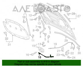 Трос открытия замка капота передняя часть VW Golf 15- OEM