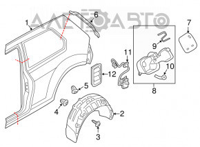 Aripa spate dreapta a VW Golf 15- 5d albastru, lovită.