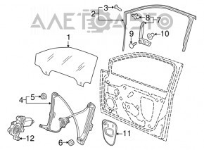 Geamul ușii din față stânga VW Golf 15-