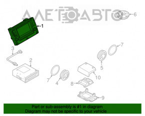 Radio CD VW Tiguan 18 - monitor mic, zgârietură pe monitor