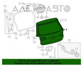 Ușa portbagajului goală VW Golf 15- albastru LD5L, lovituri