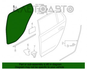 Garnitură ușă spate stânga VW Golf 15- 5d negru