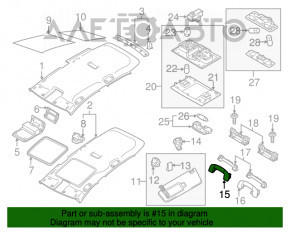 Manerul plafonului din față stânga VW Golf 15- gri