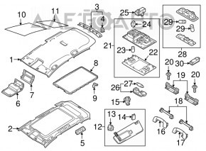 Manerul plafonului din spate stânga VW Golf 15- gri, zgârieturi