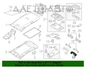 Manerul plafonului din spate dreapta VW Golf 15- gri, zgârieturi