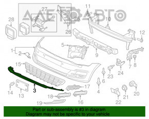 Губа переднего бампера VW Golf 15-17