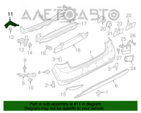 Suportul pentru bara spate, dreapta, sus, VW Golf 15-17