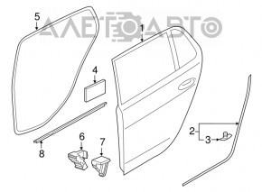 Moldură ușă-sticlă spate centrală stânga VW Golf 15- 5d