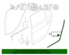 Уплотнитель двери задней правой VW Golf 15- 5d надорван