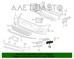 Grila bara stângă VW Golf 15-17 fără PDC