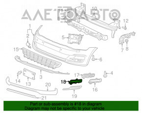 Grila bara stânga VW Golf 15-17 cu crom, sub faruri de ceață