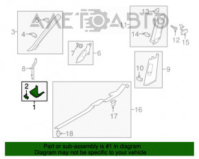 Capacul suportului frontal stânga jos VW Golf 15- negru