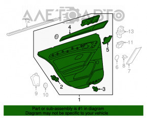 Capacul usii spate dreapta VW Golf 15- 5d negru