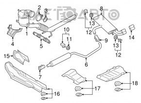 Traseul de evacuare complet pentru VW Golf 15- 1.8T cu rezonator și tanc