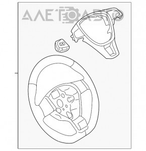 Руль голый VW Golf 15- кожа, потёртости