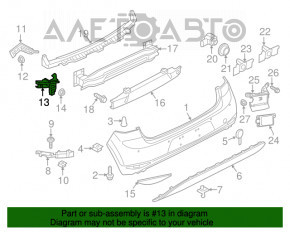 Suportul pentru bara spate dreapta interior VW Golf 15-17 nou OEM original