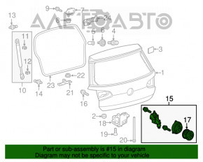 Mânerul ușii portbagajului VW Golf 15- cu emblema