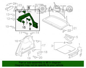 Capotă arc stânga superioară VW Golf 15-17 5d negru