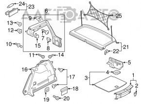 Capota arcului stâng superior VW Golf 15-17 5d negru, cleme rupte, zgârieturi